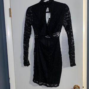 Black laced super detailed dress - size medium - BNWT - perfect for Valentines